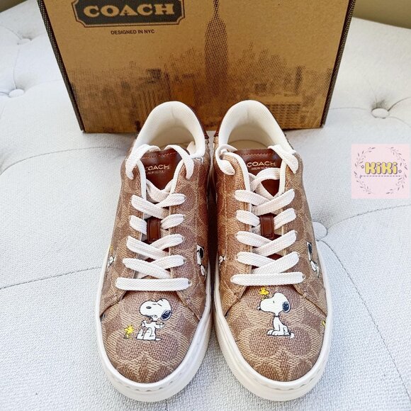Coach X Peanuts High Line Sneaker In Signature Canvas With Snoopy Print CBZ77 - Picture 6 of 13